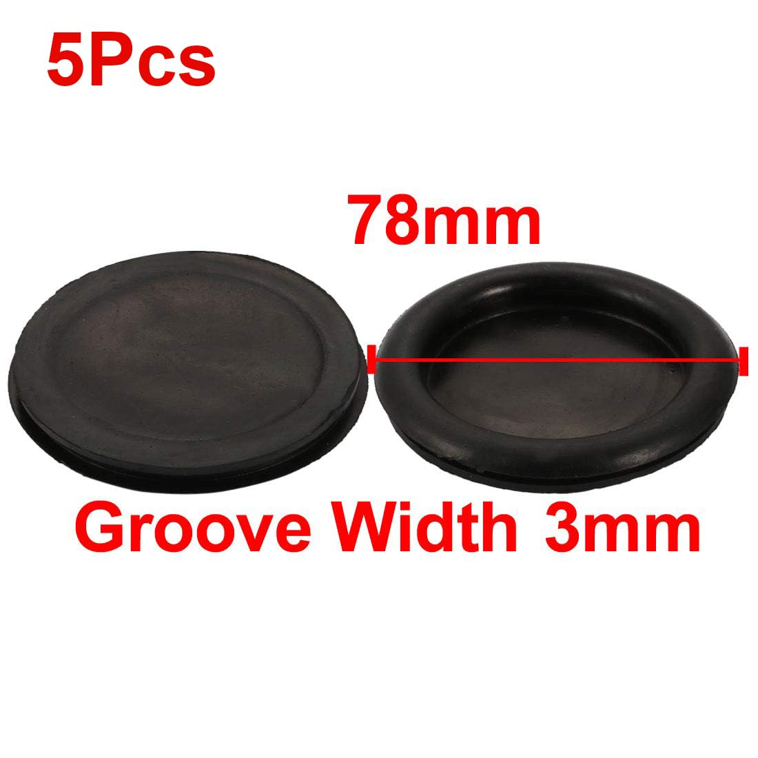 TOP-VIGOR 5Pcs 70mm Black Rubber Blanking Grommets Electrical Hole Wire Gaskets Cable Protectors for Plugs Car Boat Pump Plumbing Wiring - Image 2