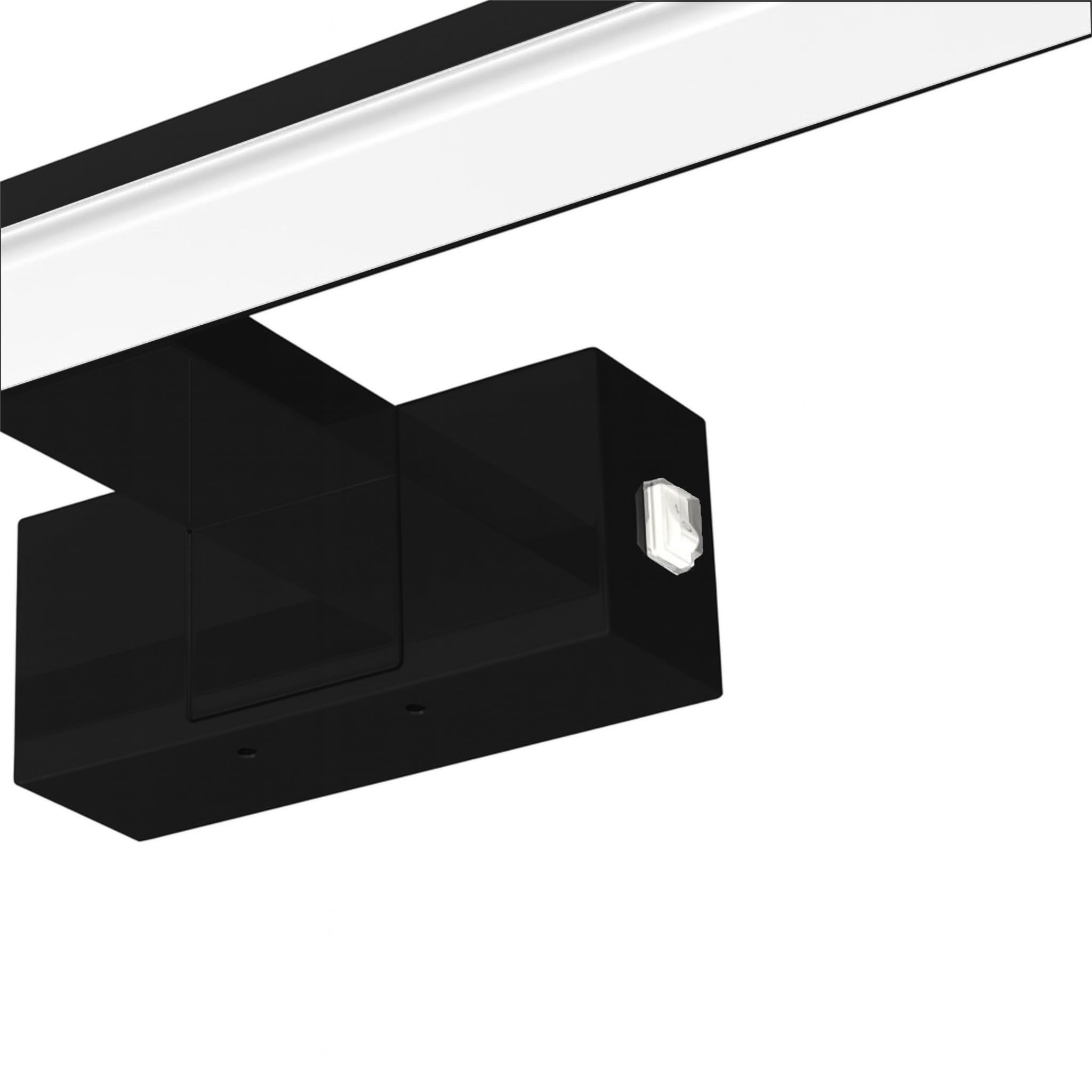 kalb | Spiegelleuchte Wandlampe, schwarz, 500mm, zur Wandmontage, wahlweise warmweiß oder neutralweiß, integrierter Netzschalter (warmweiß)