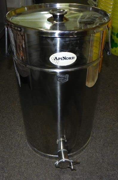 Abfüllkübel Edelstahl 50kg m.Deckel 52 cm h, Ø 30,5 cm Imker Imkerei Honig abfüllen ApiNord