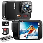 4K 60FPS Cámara Deportiva - 48MP WiFi Cámara Acuát...: 4K 60 fps 48 MP y nueva pantalla táctil: La cámara deportiva proporciona fotos de hasta 48 MP y vídeo 4K a 60 fps, y con la nueva pantalla táctil actualizada, ¡te ofrece una experiencia súper nítida y más intuitiva! Cámara sumergible de 15 m: La cáma...