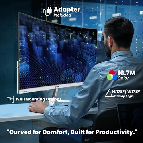 Image of EVM Plasma C240 IPS Monitor, Full HD 1920x1080,100Hz, Low Blue Light, FreeSync, Flicker-Free, HDMI + VGA + Speakers, Wall Mount, Anti-Glare 3-Year-Warranty LED