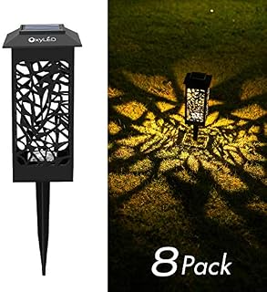 OxyLED Solar Path Lights Outdoor, 8 Pack LED Garden Pathway Lights Solar Powered