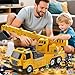 JUKUDAHU Construction Truck Crane Track Toy for Kids 3 4 5 6 7 8 Years Old, Engineering Excavator Vehicle Race Track with 8 Small Cars, Sound and Light, Boy Toys, Gifts for Toddlers Boy Girl Ages 3-5