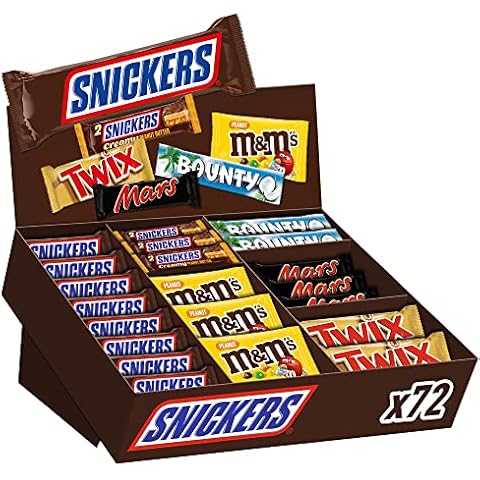 Mars, Snickers, Bounty & mehr Mixed Schokoriegel Topseller Box, Thekenaufsteller, Ramadan Geschenke, Großpackung Schokolade, 72 Riegel (1 x 3.5kg) Cover