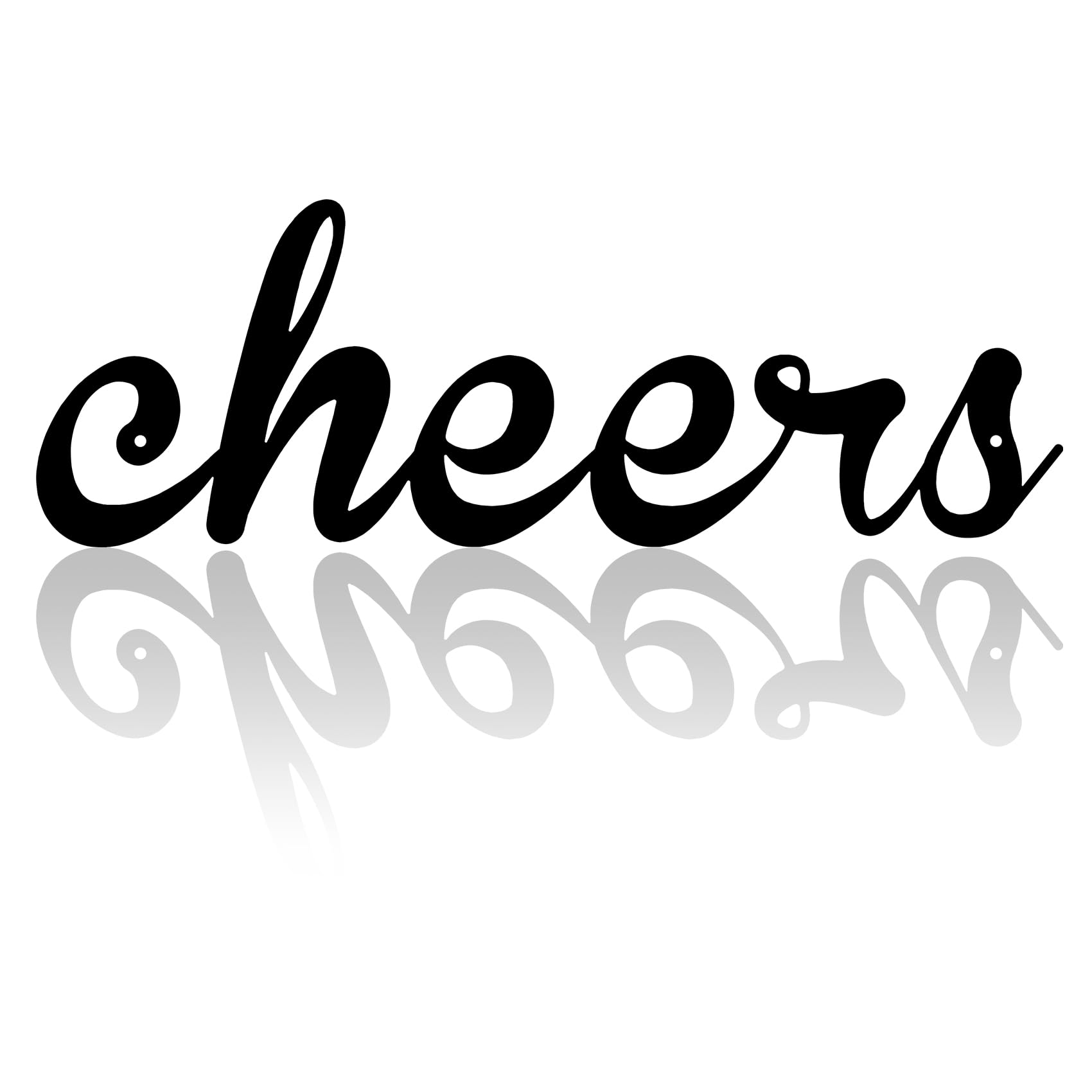 HQIOA Cheers Metal Word Wall Sign 16X5.41 inch Black Wall Decor for Living Room Metal Wall Art for Bedroom Wall Hanging Decorations Cheers Letter