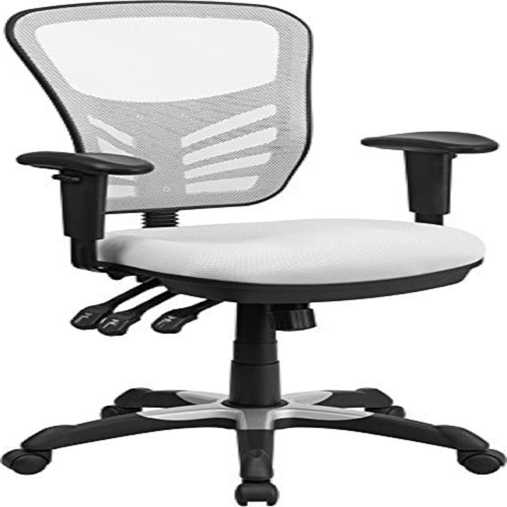 Flash Furniture MidBack White Mesh Multifunction Executive
