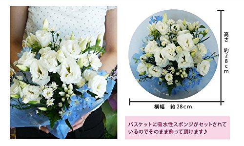 ♕* 人気の蓮がメイン♬ 紫▪ 青▪ 白 の上品な造花仏花アレンジメント ♧* Amazon｜お供えの花 仏花 白&ブルー・紫 アレンジメント｜フラワー