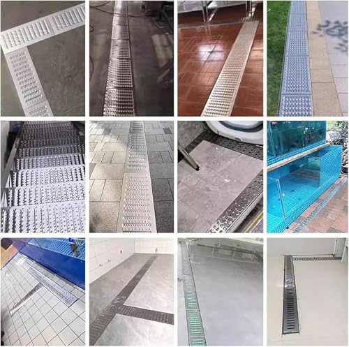 Grille de drainage pour garage et cour extérieure avec surface de sécurité - 7