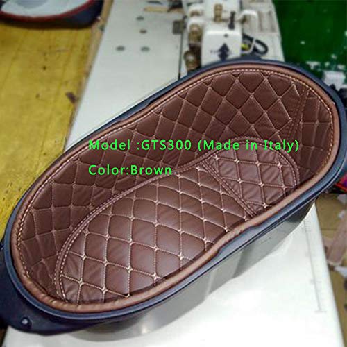 PRO-KODASKIN Motorcycle PU Rear Cargo Trunk Liner Pad Scooter Sitting Bucket Lining Mat for Vespa GTS300 GTS 300 HPE (GTS300(Italy) Brown)