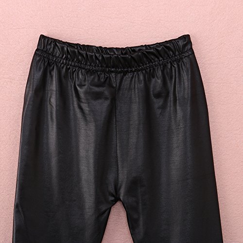 MBMSHEGH Little Girls Faux Leather Skinny Pants Leggings Loose Solid Color Elastic High Waist Casual Stretchy Trousers3