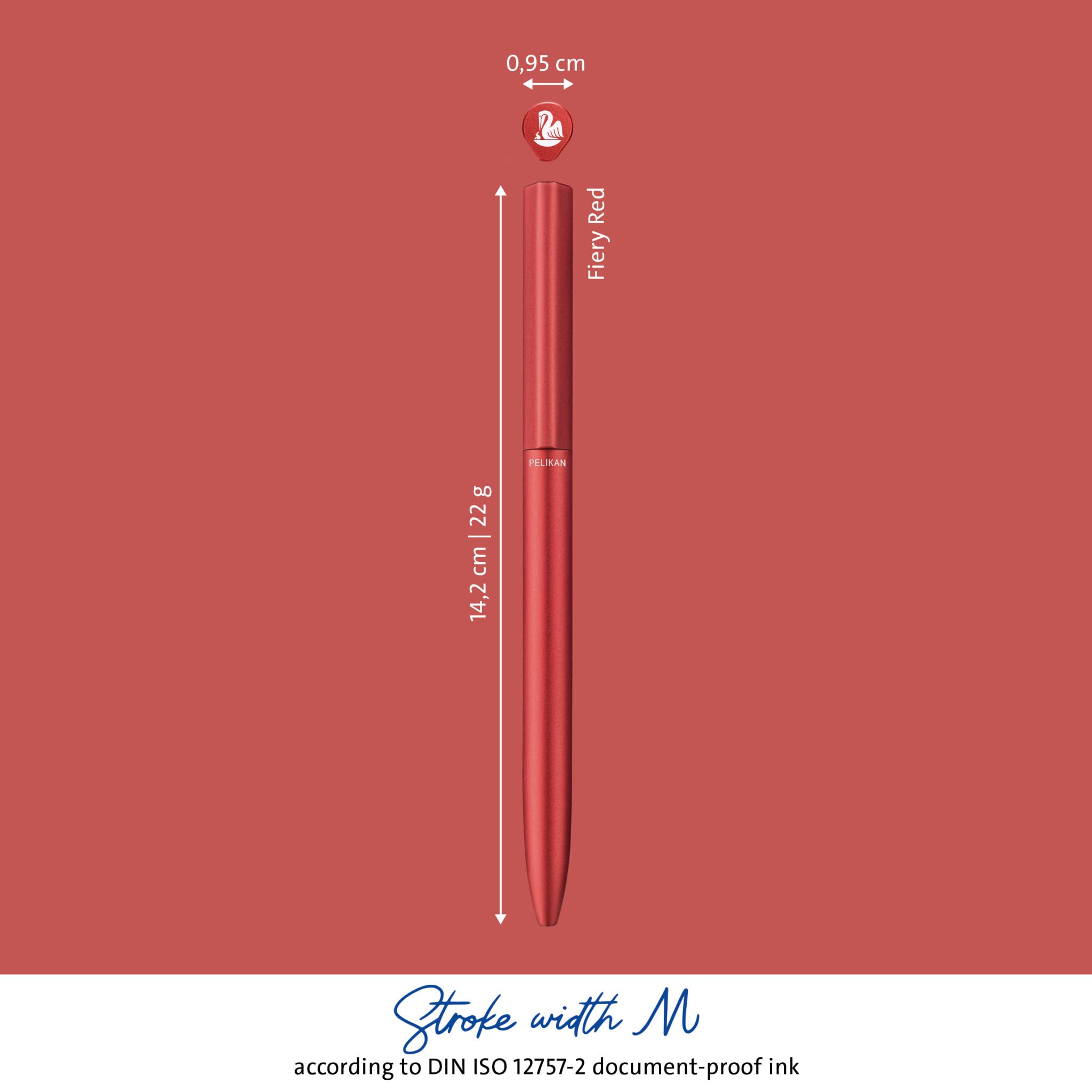 Pelikan Bolígrafo Ineo® Elements K6 con grabado de regalo, bolígrafos únicos con nombre, regalos personalizados para Navidad, bolígrafo personalizado (rojo fuego)