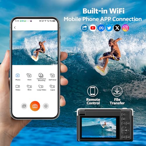 Image of 4K Digital Camera for Photography, 75MP Vlogging Cameras with Flip Screen