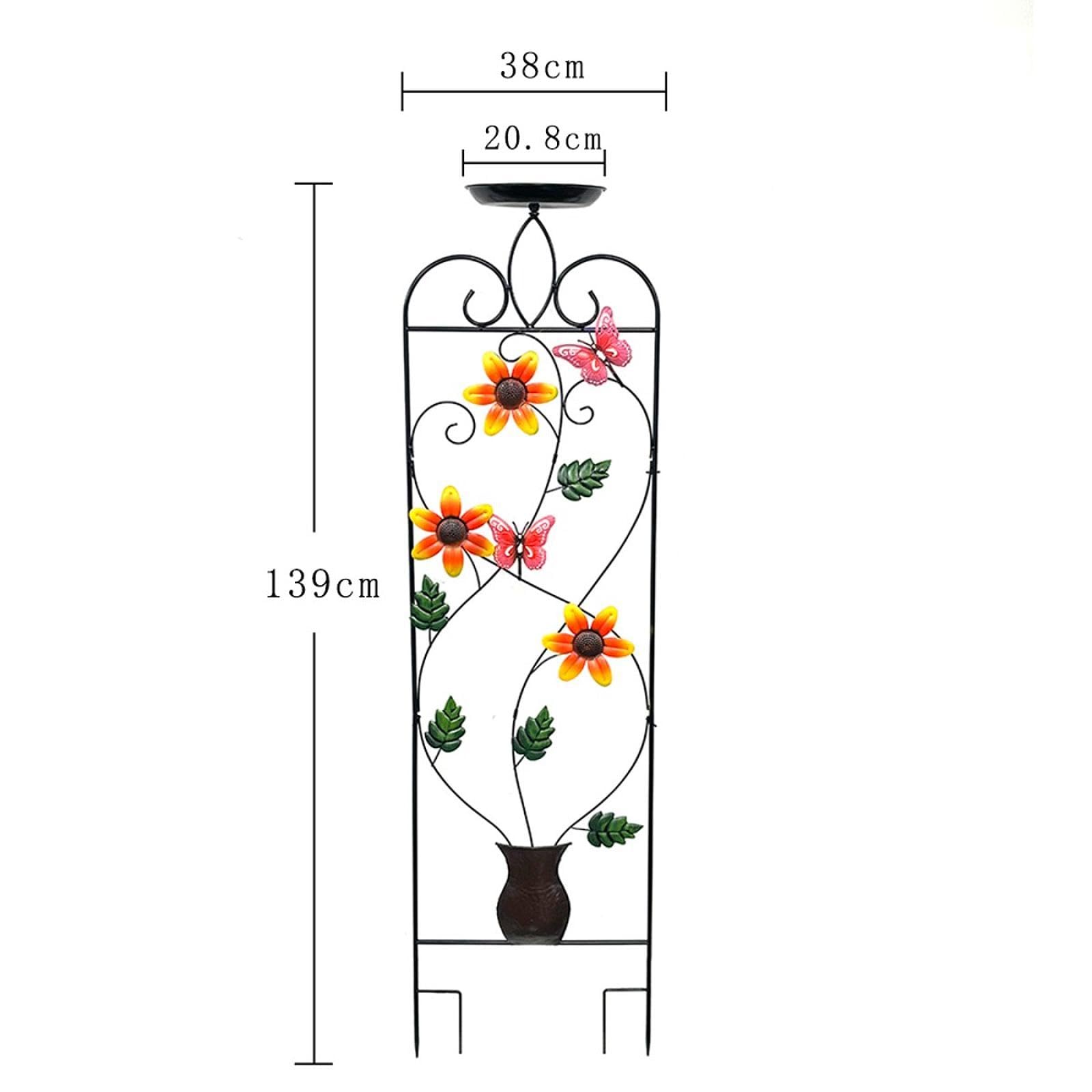 Baño para Pájaros Comedero Bandeja Soporte para Plantas Ornamentales Hierro Artístico Adecuado para Jardín Exterior Decoración Amantes D