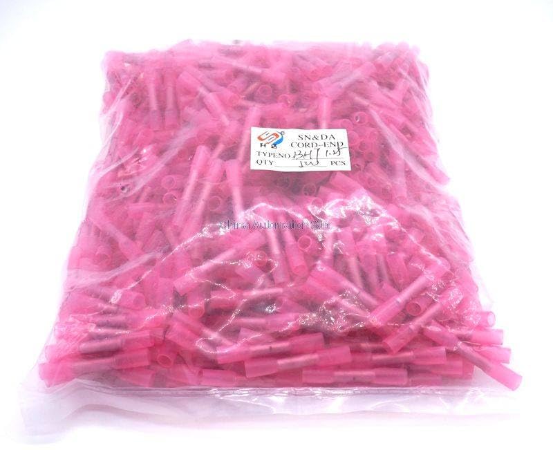 Generic 500pcs BHT1.25 Insulated Heat Shrink Butt Wire Electrical Crimp Terminal Connector 22-18AWG 0.5-1.0mm BHT1 BHT-1.25