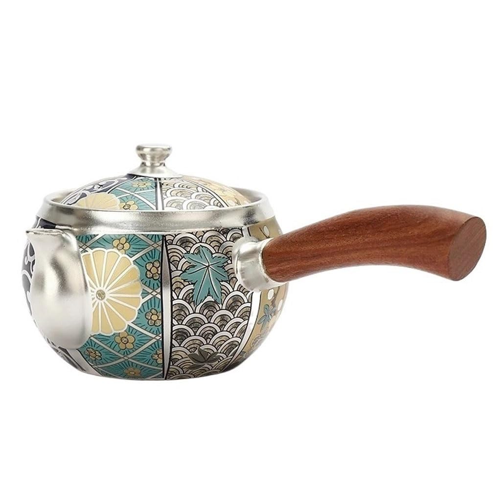 Ceramiczny czajniczek z bocznym uchwytem dzbanek ręcznie malowany zaparzacz do herbaty dom kuchnia popołudniowa herbata przyjęcie dekoracja stołu dzbanek do herbaty ceramiczny