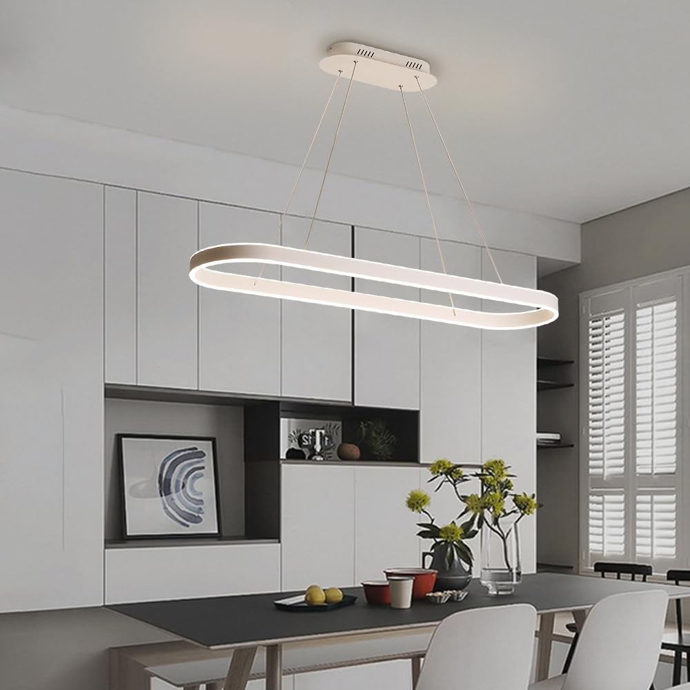 Lampadario lineare a LED, lampadario Quadrato Moderno a Sospensione, Striscia Luminosa Lunga per soffitto, Ideale per Tavolo da Pranzo, Ufficio, Ristorante e Isola Cucina.