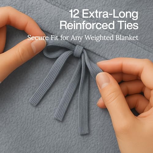 Image of HomeSmart Queen Size Weighted Blanket Cover - Ultra Soft Minky Frabic, Grey, Fits 88 inchx88 inch Weighted Blanket (Cover Only)