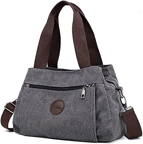 DORRISO Borsa Tracolla Donna Moda Tela Tracolla Borse Mano Borsetta Messenger Bag per Shopper Viaggio Lavoro Donna Borsa Tracolla Grigio
