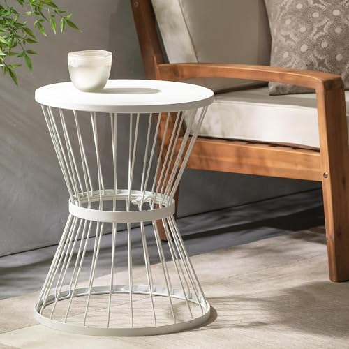 Image of Furniture for The Living Room and Office: Coffee Table, Center Table, Storage Basket, Wire Basket with Metal Top, Bedside Table, Side Table White