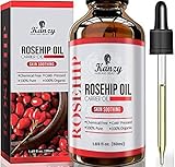 Kanzy Aceite de Rosa Mosqueta Puro 100% 5𝟬𝐦𝐥 Orgánico Prensado en Frío Bio sin Refinar Rosa Mosqueta para Cicatrices y Estrías, usado como Hidratante para Cuerpo y Piel