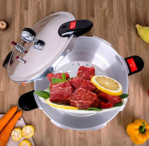 Image of High capacity pressure cookers with cooking rack 22 quart canning pressure cooker with gauge Explosion proof safety valve great for big canning jobs ompatible:induction,natural gas-open flame