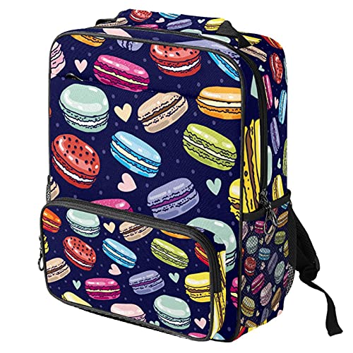 Sac à dos ordinateur portable avec motif cœur macaron pour le travail