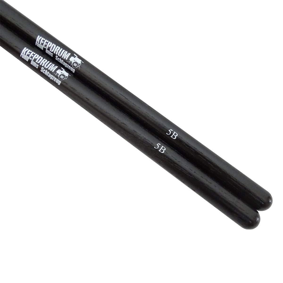 Keepdrum 5BB Black Hickory - Bacchette per batteria, 12 paia, colore: Nero