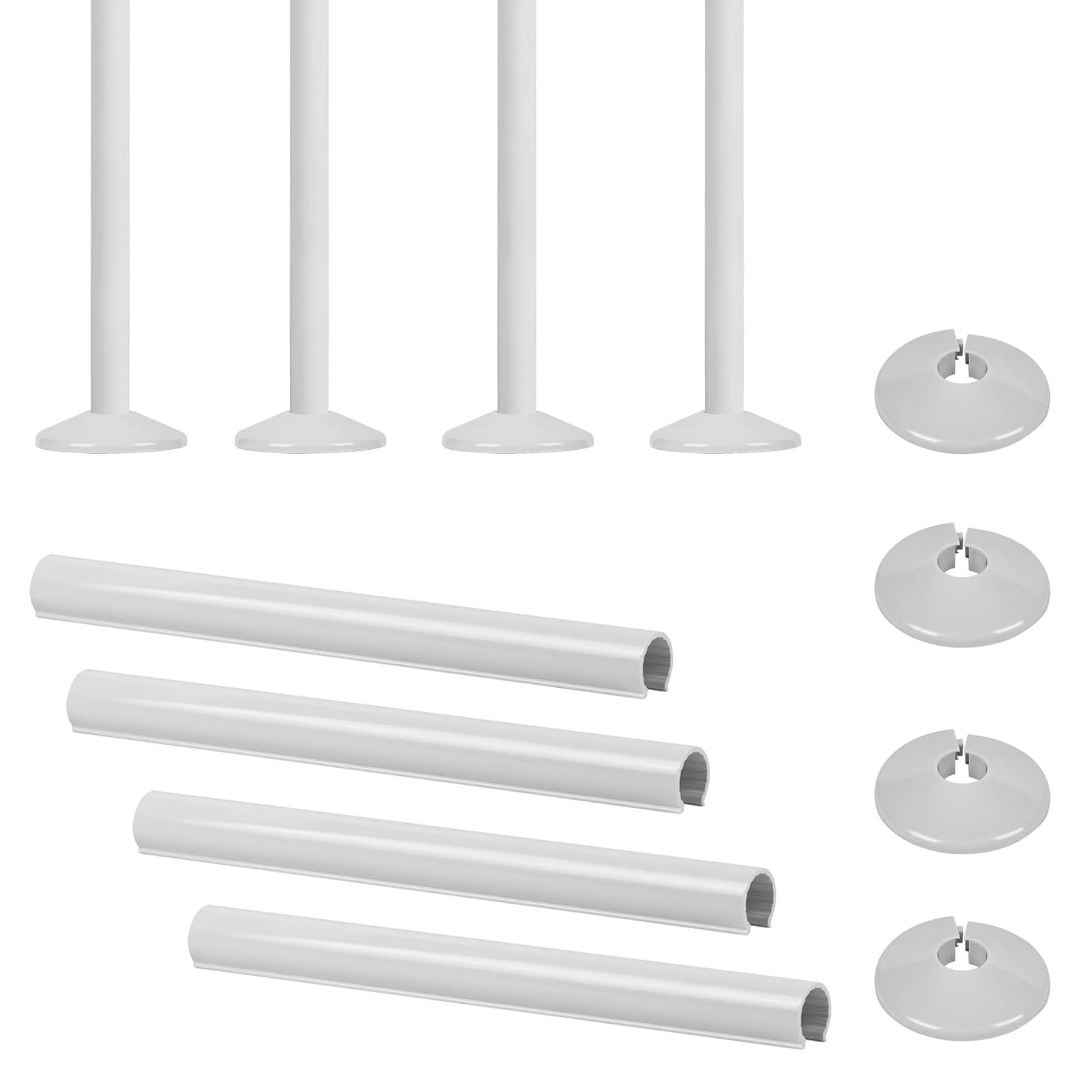 8 Pcs Radiator Pipe Collars, Radiator Pipe Covers White