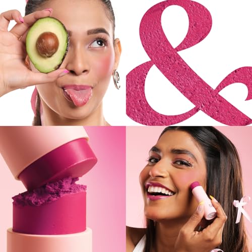 Image of Blue Heaven Kiss and Blush Lip, Cheek and Eye Tint with Avocado Oil and Mango Butter | 3 in 1 Lip and Cheek Tint Stick | Rich Smooth Formula | Easily Blendable Makeup Tint | Flashy Pink | 8.5gm