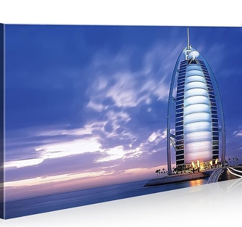 Quadro moderno Burj Al Arab de Dubai Impresión sobre lienzo – Quadro X sillones salón cocina muebles oficina casa – Fotográfica Tamaño XXL