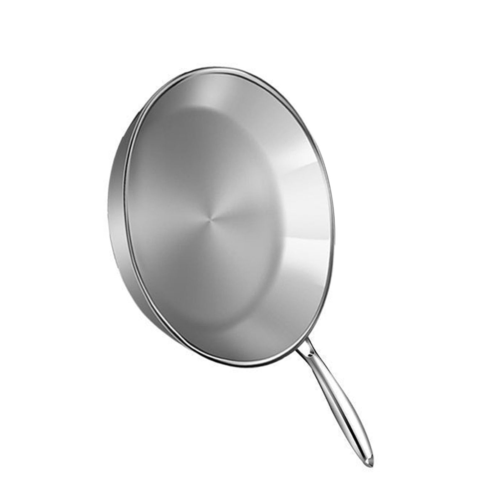 Nikou Sartén de acero inoxidable 316, revestimiento antiadherente, ideal para filetes, huevos, panqueques, cocina casera, 28 cm, resistente, color plateado