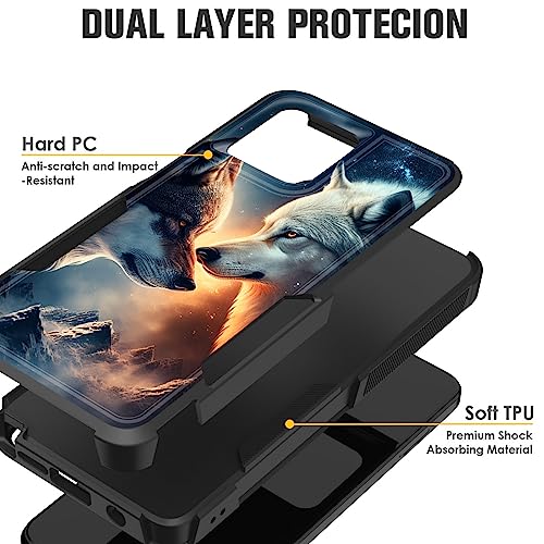 CICPLKSE for Moto G Stylus 5G 2023 Case,Dual Layer Heavy Duty Hybrid Shockproof Hard PC Soft Silicone TPU Bumper Protective Cover Case for Motorola Moto G Stylus 5G 2023,Two Wolves - image 2