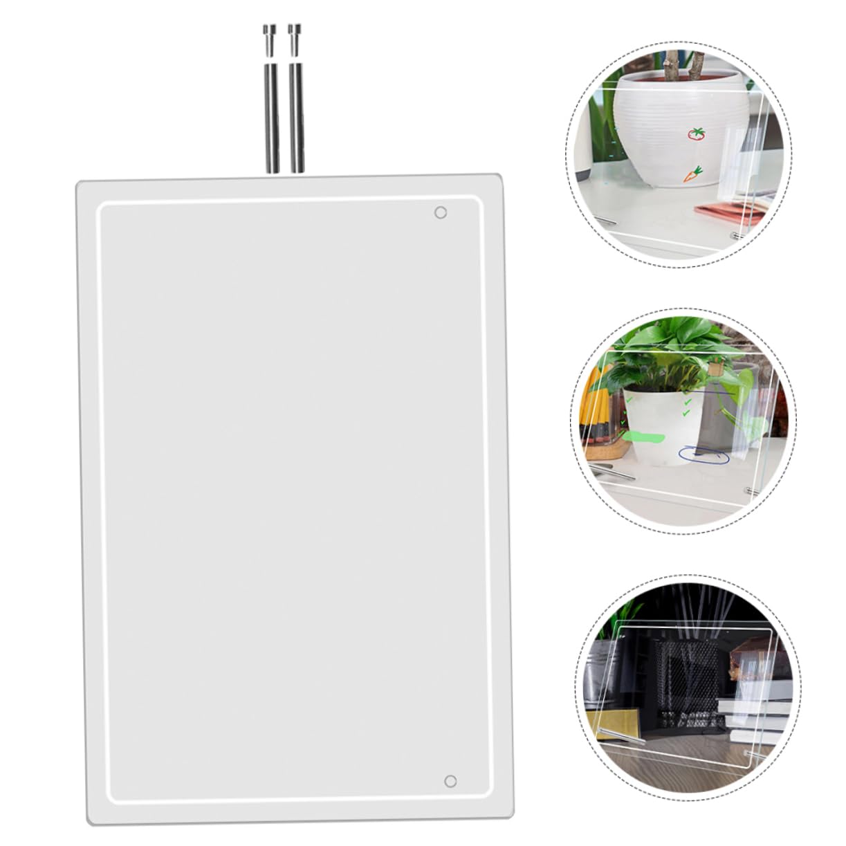 NUOBESTY 2 Stück Acryl Whiteboard Tisch Notiztafeln Abwischbar mit Kreativem Design Transparente Memotafel für Büro und Zuhause