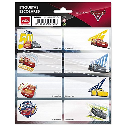 Etiquetas adhesivas Cars 3 - Etiquetas para libros/Pegatinas nombre libros