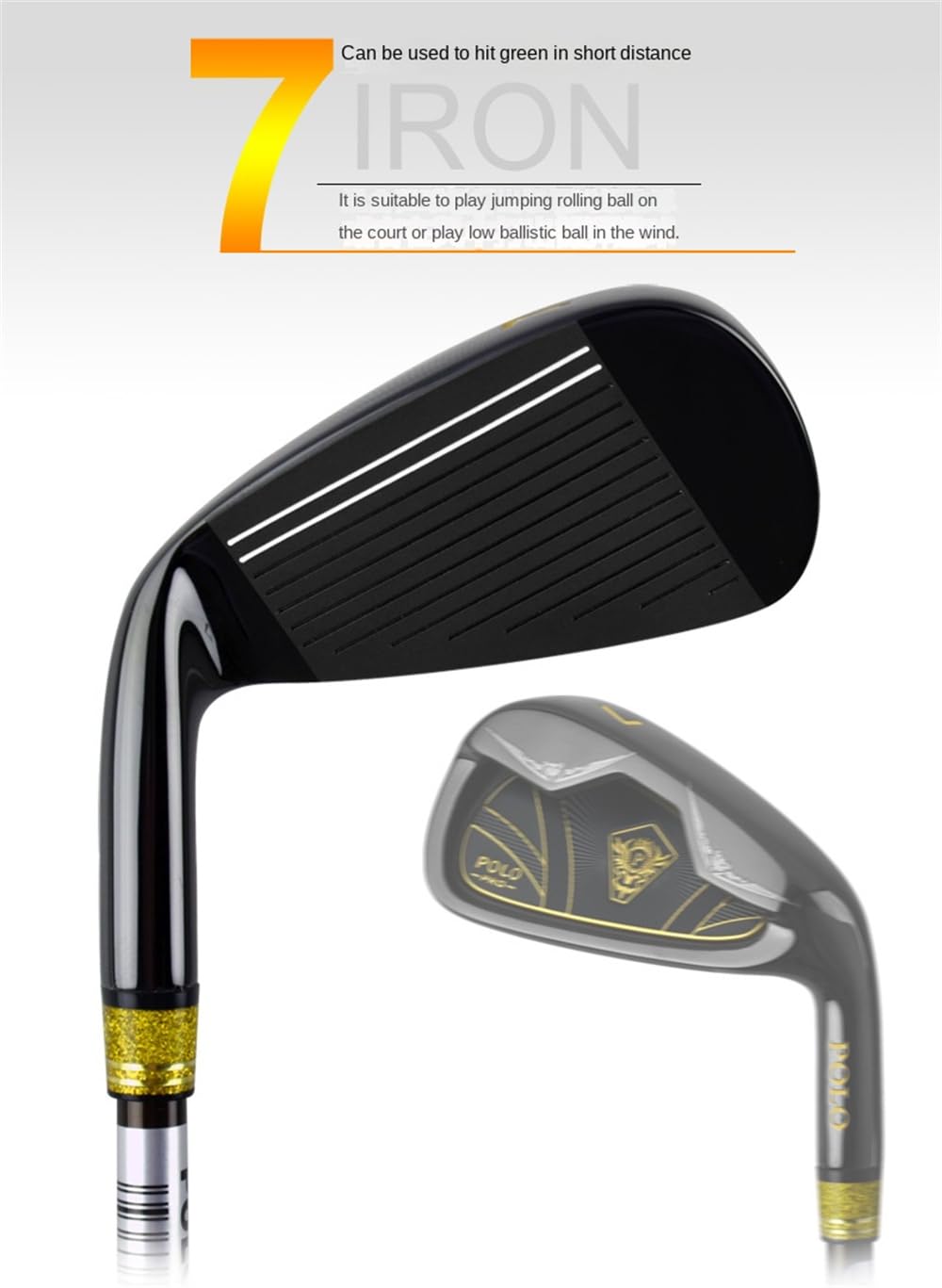 Hierro profesional #7 para palos de golf con eje de carbono para diestros y hombres