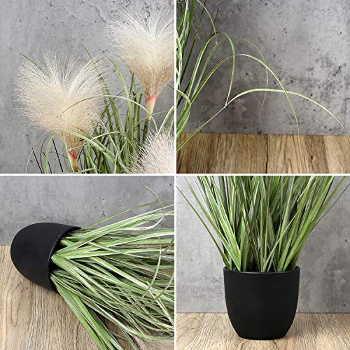 40CM Fake Pampas Grass Artificial Plants Indoors, White Faux Pampas Grass in Pot Decorative Greeneries for Home Décor - Image 3