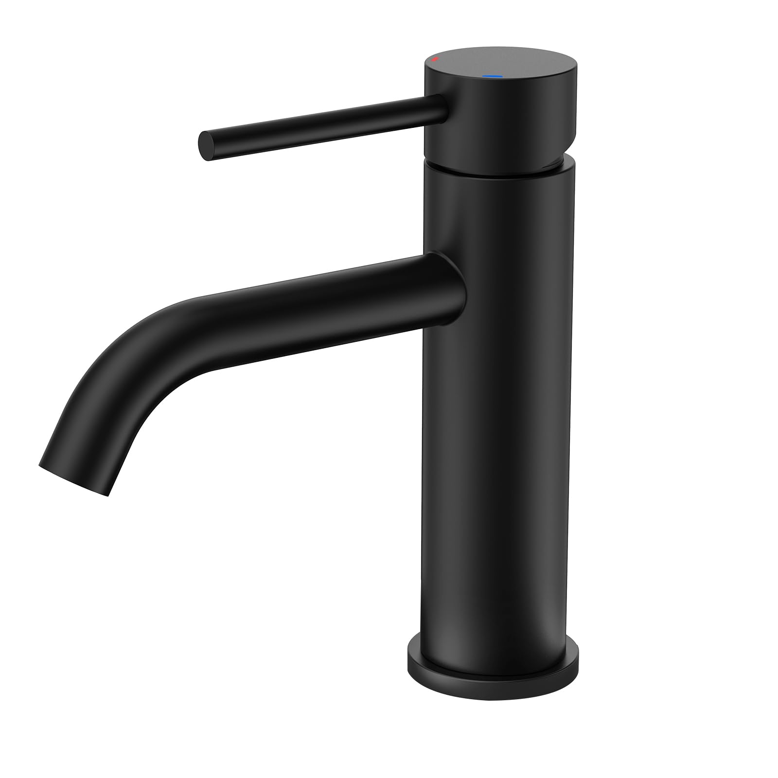 FORIOUS Rubinetto da Bagno Lavabo, Rubinetto Monocomando Nero per il Lavandino del Bagno,WC Degli Ospiti