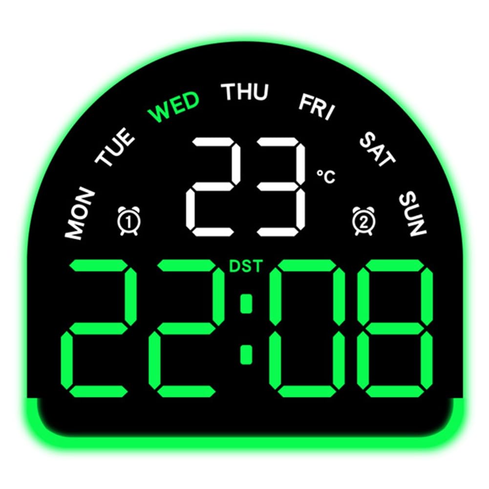Hndhbfgrt Multifunctional LED Alarm Clock with Adjustable Brightness and Temperature Display for Home Decor