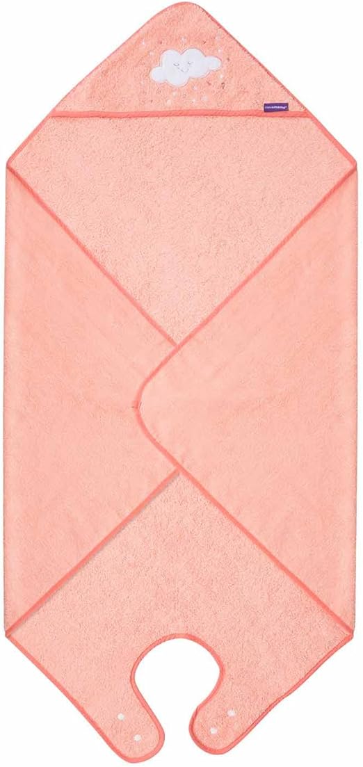 Generic Health & Baby Care,Bathing,Bath & Hooded Towels Bundle of ClevaMama Extra Large Apron Baby Bath Towel with Hood for Newborn, Babies and Toddlers in Soft Absorbent Cotton, for Boys and Girls 0-4 Years - White and Honey, Blue and Coral