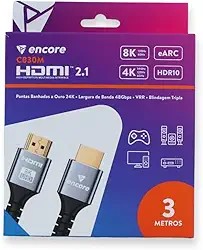 Cabo HDMI 2.1 8K Ultra High Speed Encore - 3 Metros