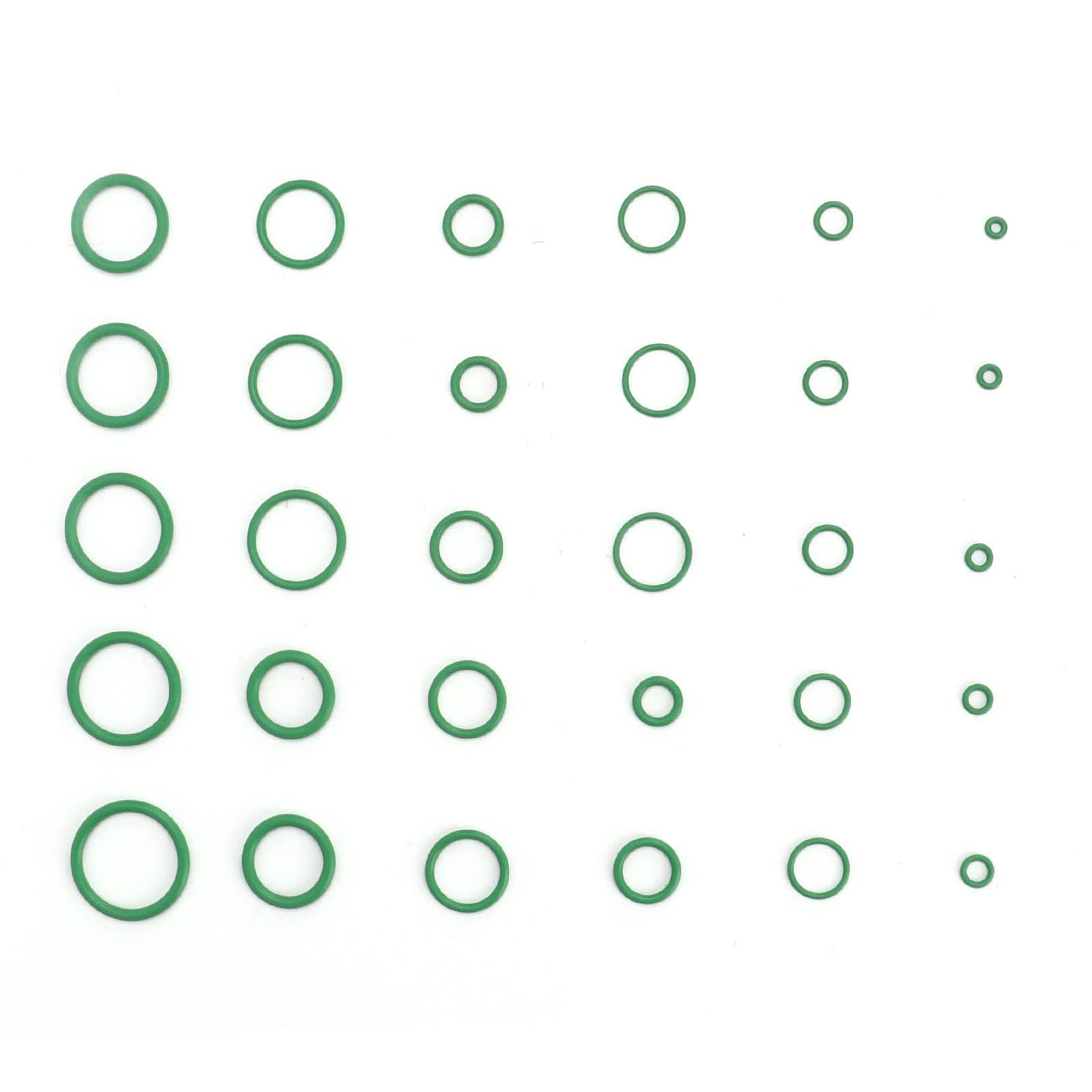 Juego de juntas tóricas, 375 piezas, surtido de juntas de goma verde, juego de arandelas de sellado universales para reparación de aire acondicionado y plomería automotriz