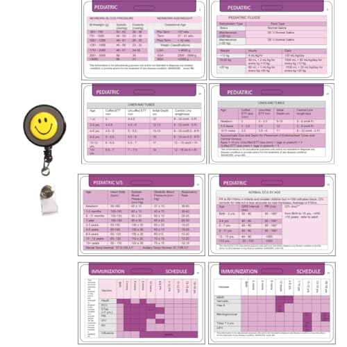 pediatric badge card reference 4 pcs - immunization pediatric normal vital signs amp 12 ecg newborn bp by ageweight iv fluids linestubes - pediatric rn nurse student nursing school