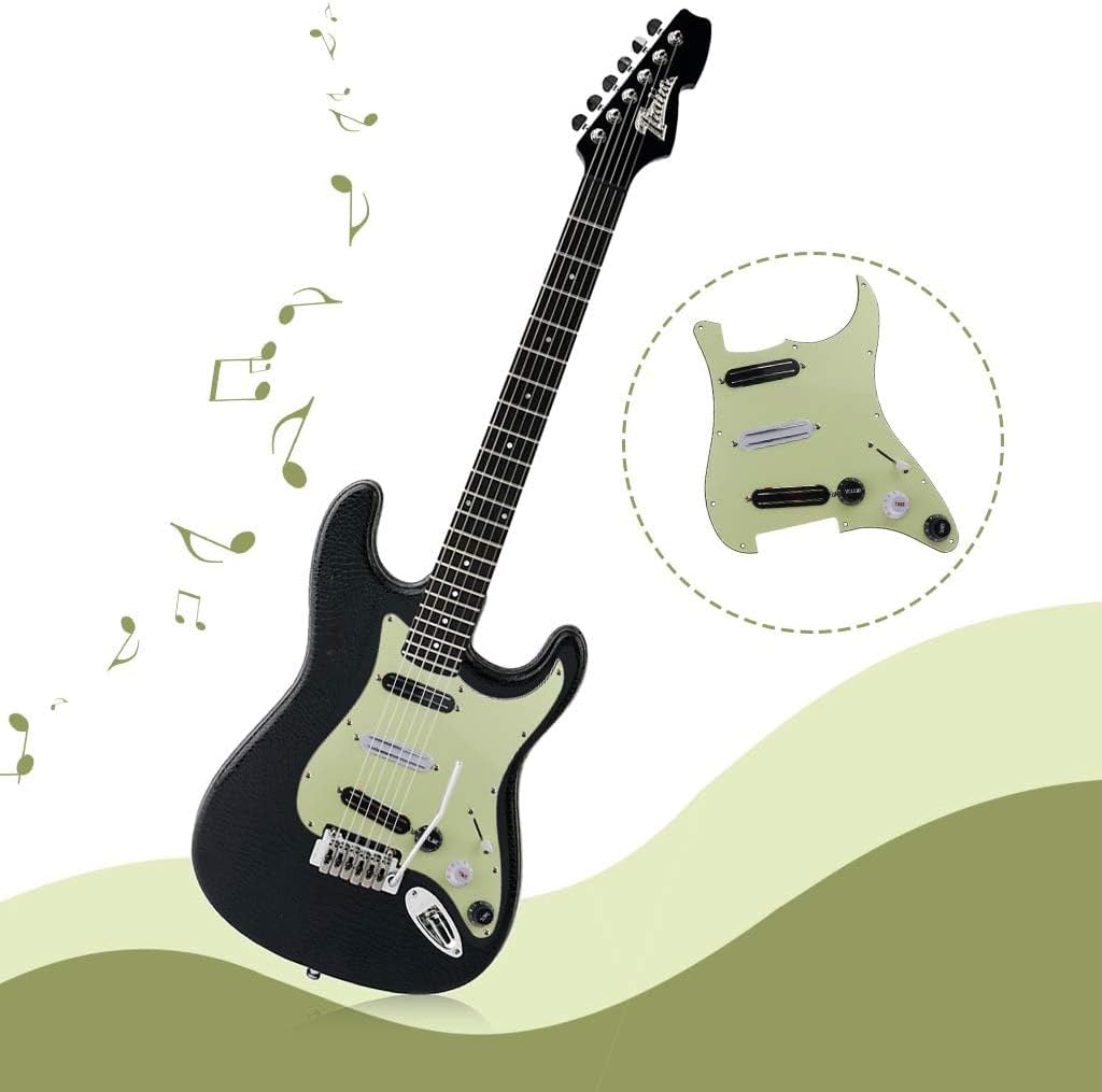 Alnicov SSS 11 Hole Strat Guitar Loaded Pickguard Prewired Scratch Plate For Electric Guitar milky with 3 dual rail humbucker pickup Light cyan