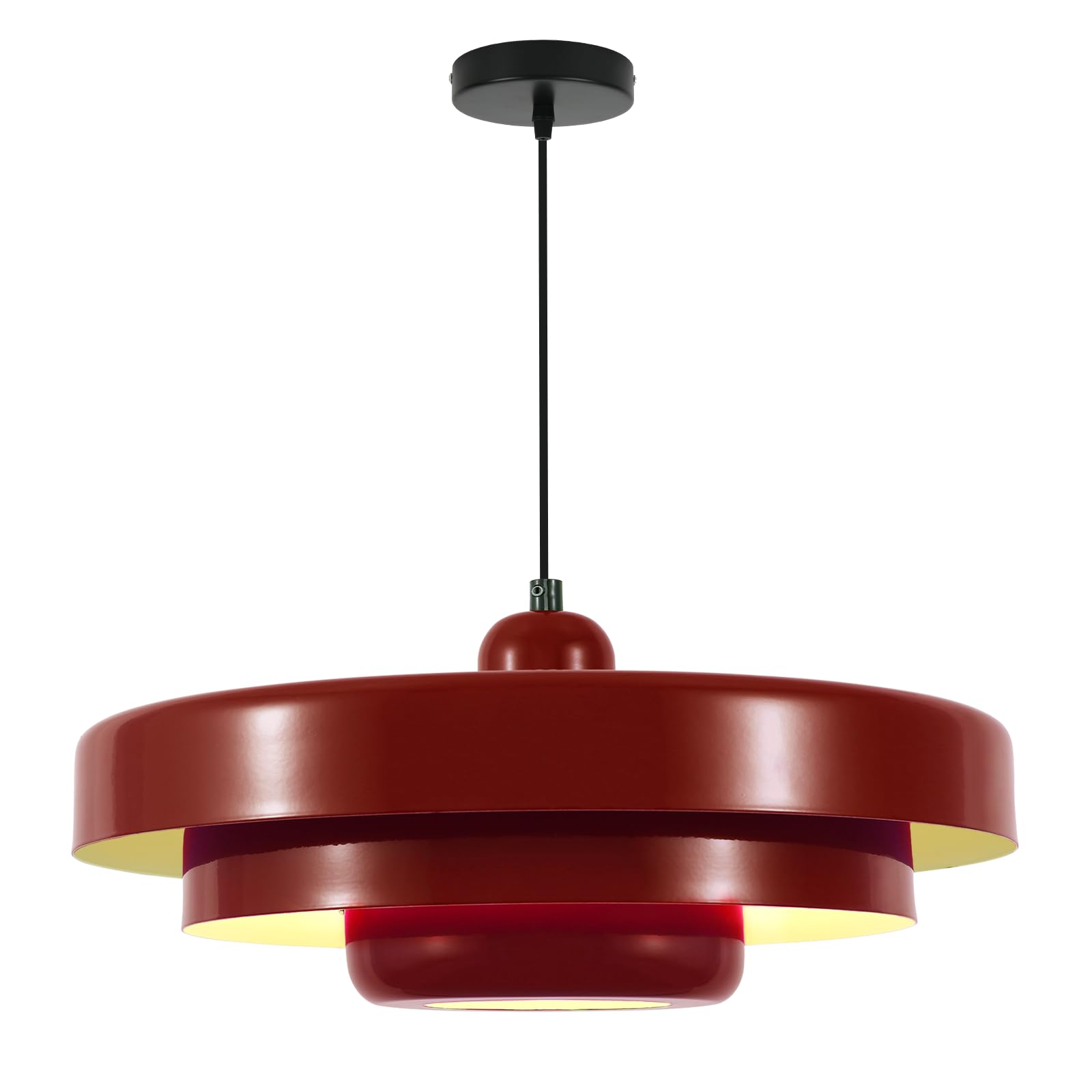 Photo 1 of Qepeety Red Adjustable Pendant Light Fixture Mid Century Hanging Light