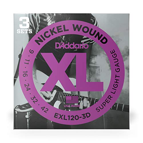D’Addario EXL120-3D Cordes en nickel pour guitare électrique Super Light 9-42 3 jeux & PL009-5 Pack de 5 Cordes seules… - Les Beatles, Paul McCartney, John Lennon, RIngo Starr, George Harrison D'Addario EXL120-3D Cordes en nickel pour guitare électrique Super Light 9-42 3 jeux & PL009-5 Pack de 5 Cordes seules… – Image 4