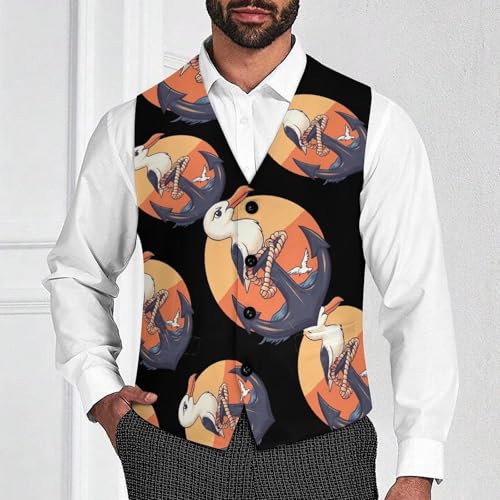 Anchorseagulles Men's Suit Vests Business Formal Dress Vest V-Neck Waistcoat for Wedding Casual2