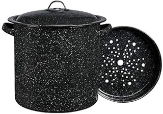 Granite Ware Seafood/Tamale Steamer with Insert, 15.5 Quart, Black