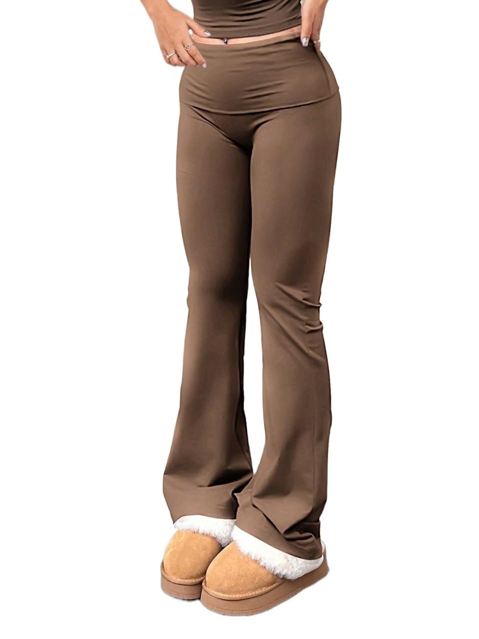 Womens Fall 3pcs Set Trouser Pants for Elastic Waist Casual High Waisted Trousers Multicolor