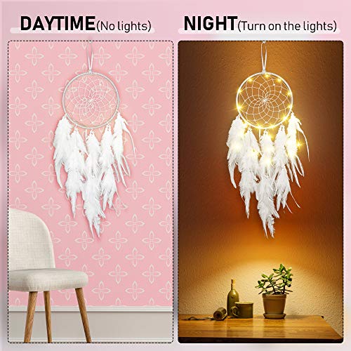 Dromenvanger voor Kinderen, Vegena Handgemaakte Dromenvanger, Bohemian Dromenvanger met LED Licht, Dromenvanger voor… - Afbeelding 6