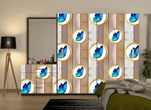 Image of Cabana Homes PVC Self-Adhesive Butterfly Wallpaper, 200 x 40 cm, Made in India